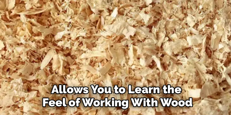 Allows You to Learn the 
Feel of Working With Wood
