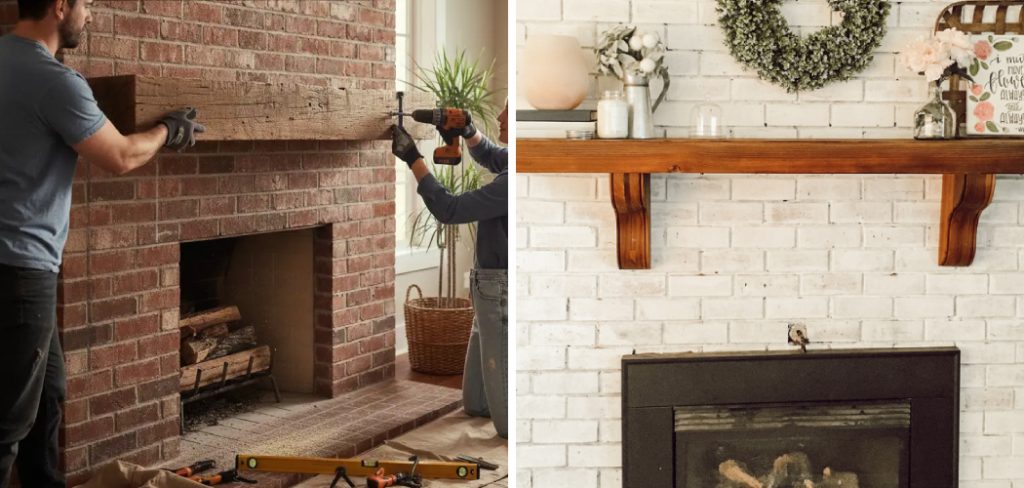 How to Install a Wood Mantel on Brick Fireplace